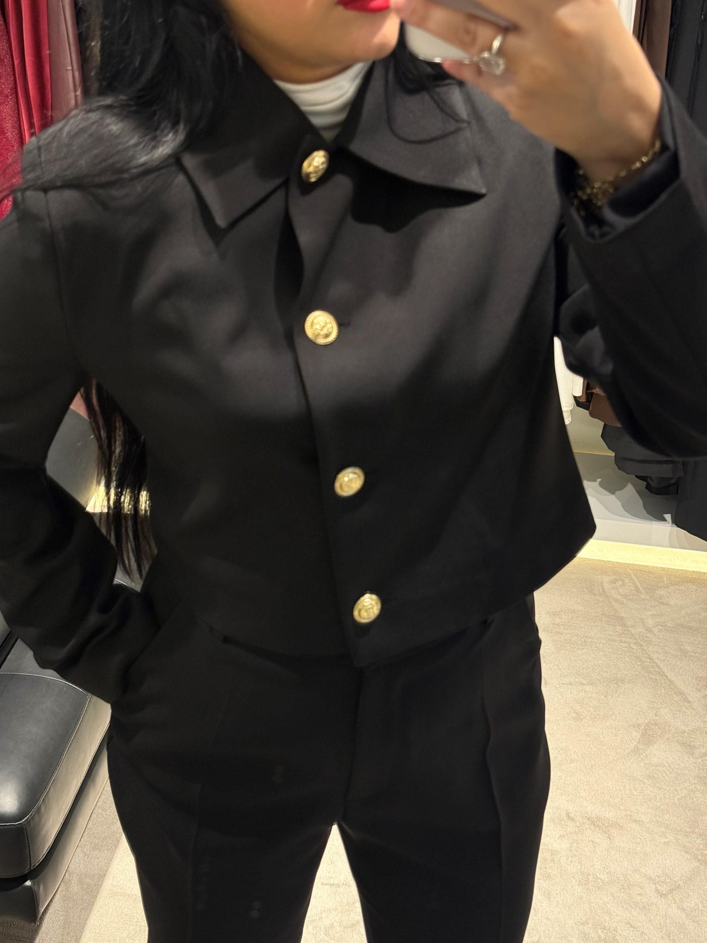 Gold düğmeli  kısa ceket