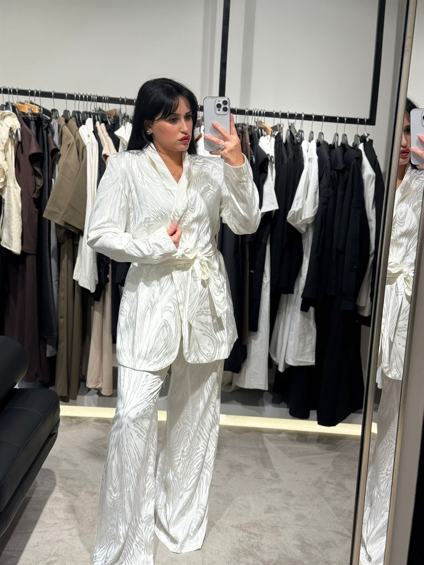 Saten Zebre Detaylı Jaguar Takım